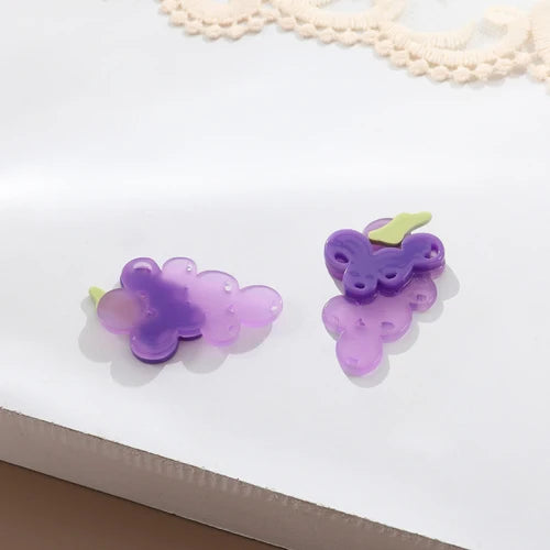 Acrylic Grape Pendant Patch DIY Earring Stud Material 4pcs