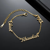 Personalized Three Name Bracelet Stainless Steel Chain Jewelry