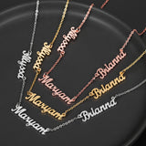 Three Names Necklace Personalized Stainless Steel Nameplate Charm