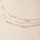 Personalized Stainless Steel Three Names Necklace