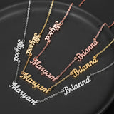Three Names Necklace Personalized Stainless Steel Name Nameplate Charm Necklace