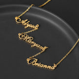 Personalized Stainless Steel Three Name Necklace Nameplate Charm Gift