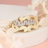 Two-color Name Bracelet For Women Personalized Stainless Steel Jewelry