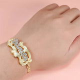 Two-color Name Bracelet For Women Personalized Stainless Steel Jewelry