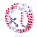 Personalized Glass Bead First Communion Necklace