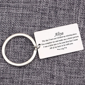Personalized Couple Lover Keychain Names Bag Charm Jewelry Car Keytags