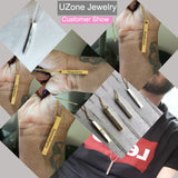Vertical Bar Name Necklace Engraving Letters Lucky Numbers Pendants