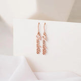 Women's Sideway Name Earrings Personalized Jewelry Gift