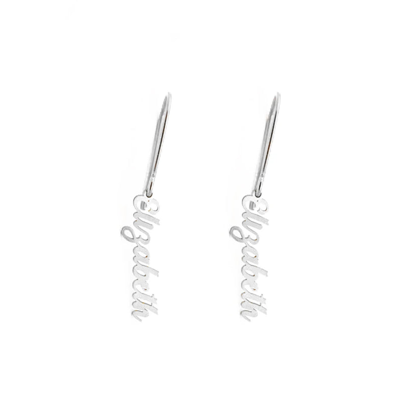 Women's Sideway Name Earrings Personalized Jewelry Gift