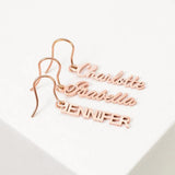 Women's Sideway Name Earrings Personalized Jewelry Gift