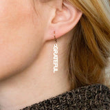 Women's Sideway Name Earrings Personalized Jewelry Gift