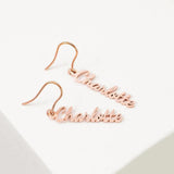 Women's Sideway Name Earrings Personalized Jewelry Gift
