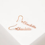 Women's Sideway Name Earrings Personalized Jewelry Gift