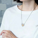 Women Heart Pendant Necklaces Initial Letter Stainless Steel