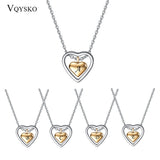Women Heart Pendant Necklaces Initial Letter Stainless Steel