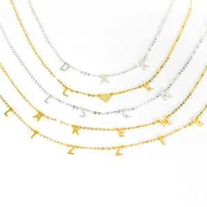 Women Letter Stainless Steel Necklace Personalized Name Initials Pendant Jewelry