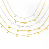 Women Letter Stainless Steel Necklace Personalized Name Initials Pendant Jewelry