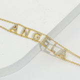 Personalized Women Name Bracelet with CZ Stone Wrap Gift