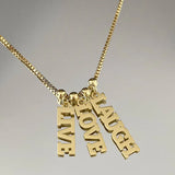 Personalised Women Stainless Steel Necklace with 1-3 Vertical Names Pendant