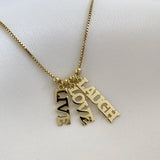 Personalised Women Stainless Steel Necklace with 1-3 Vertical Names Pendant