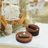 Personalized Wood Engagement Ring Bearer Box with Names and Date