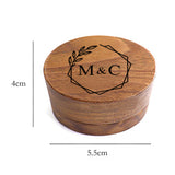 Personalized Wood Engagement Ring Bearer Box with Names and Date