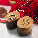 Personalized Wood Engagement Ring Bearer Box with Names and Date