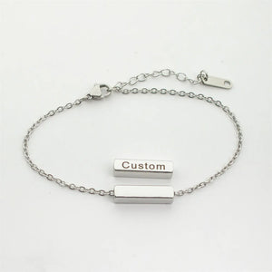 Custom Name Bracelet Stainless Steel Chain Gift