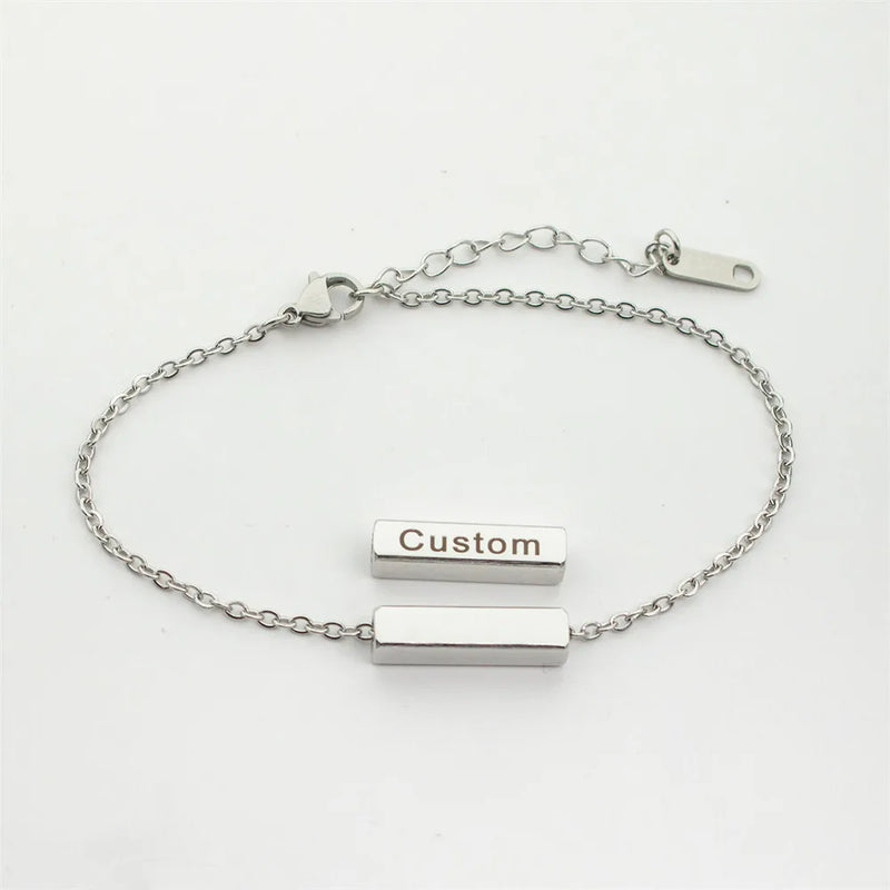 Custom Name Bracelet Stainless Steel Chain Gift