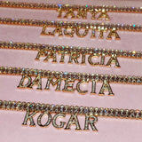 Custom Initial Letter Anklet with Zircon 9+2 inch
