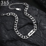 Personalized Square Nameplate Men's Bracelet Stainless Steel