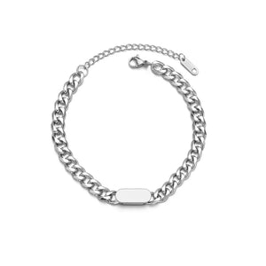 Personalized Square Nameplate Men's Bracelet Stainless Steel