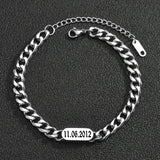Personalized Square Nameplate Men's Bracelet Stainless Steel