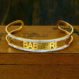 Personalized Zircon Bangles Stainless Steel Charms Bracelets