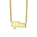 Double Layer Zircon Name Necklace 18K Plated Personalized Choker Gift