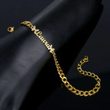 Zircon Stone Stainless Steel Name Bracelet Chain Letter Bracelet