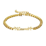 Zircon Stone Stainless Steel Name Bracelet Chain Letter Bracelet