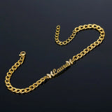 Zircon Stone Stainless Steel Name Bracelet Chain Letter Bracelet