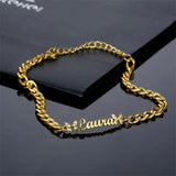 Zircon Stone Stainless Steel Name Bracelet Chain Letter Bracelet