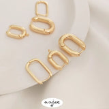14K Gold-Coated U-Shaped Buckle French Earrings DIY Accessories 2PCS