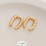 14K Gold-Coated U-Shaped Buckle French Earrings DIY Accessories 2PCS