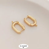 14K Gold-Coated U-Shaped Buckle French Earrings DIY Accessories 2PCS