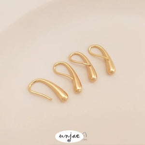 14K Gold-Covered Drop Ear Hooks Earrings 6PCS