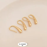 14K Gold-Covered Drop Ear Hooks Earrings 6PCS
