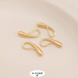14K Gold-Covered Drop Ear Hooks Earrings 6PCS