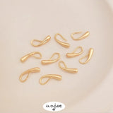 14K Gold-Covered Drop Ear Hooks Earrings 6PCS