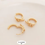 Color-Preserving 14K Peach Heart Belt Piercing Ear Buckle French Ear Clip