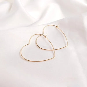 14K Gold Heart Star Big Earrings Ins DIY 4PCS