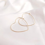 14K Gold Heart Star Big Earrings Ins DIY 4PCS
