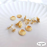 Color-Preserving 18K Disc Earrings with Ear Clip